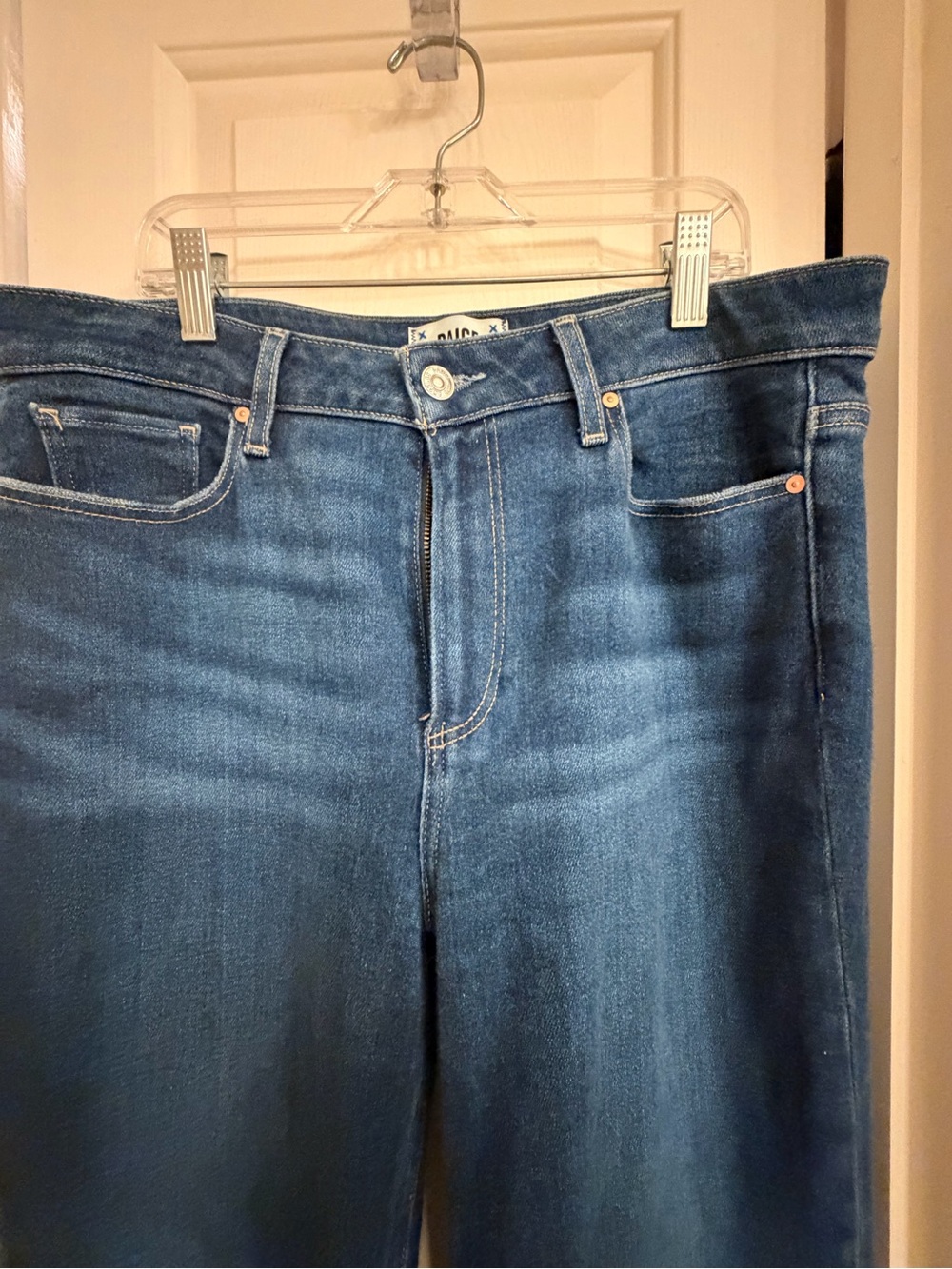 PAIGE Laurel Canyon Dark Blue Flare Jeans - Picture 4 of 5